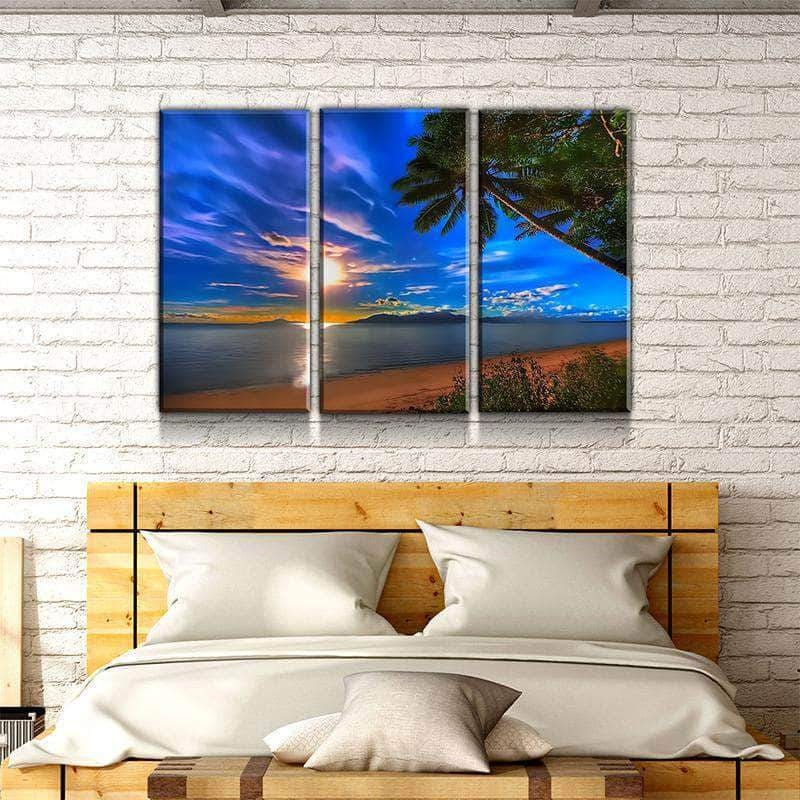 Tropical Sunset Canvas Set Wall Art Multi Panel Canvas Set Etsy