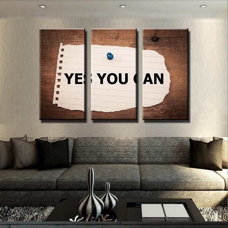 Yes You Can Canvas Set Wall Art Multi Panel Canvas Split Etsy