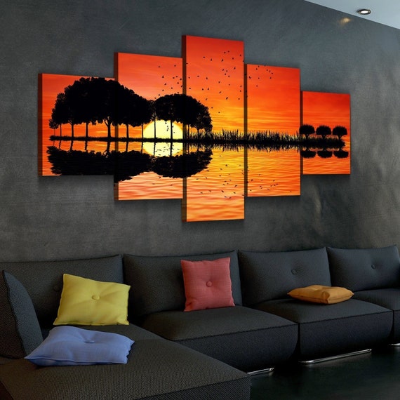 Scenic Guitar Sunset Canvas Set Wall Art Multi Panel - Multi Panel Wall Art Scenic Guitar Sunset Canvas Set Wall Art Multi Panel - Multi Panel Wall Art