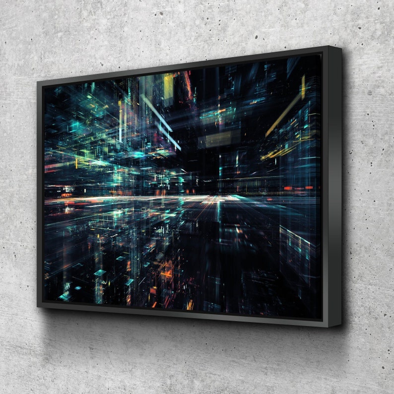 Cyber World Canvas Set Wall Art Digital Data Gallery - Etsy
