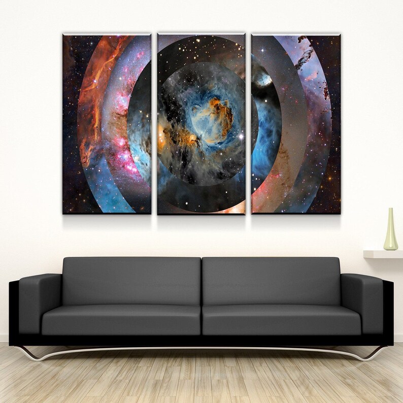 Abstract Space Canvas Set Wall Art Man Cave Gallery Wrap Etsy