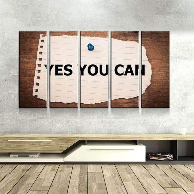 Yes You Can Canvas Set Wall Art Multi Panel Canvas Split Etsy