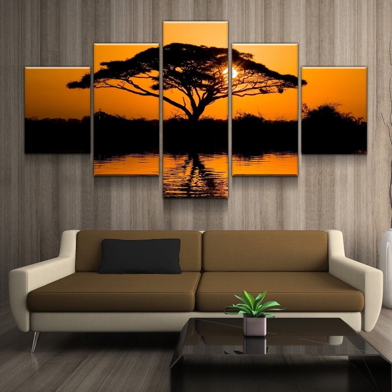 Serengeti Sunrise Canvas Set wall Art Multi Panel Canvas Etsy