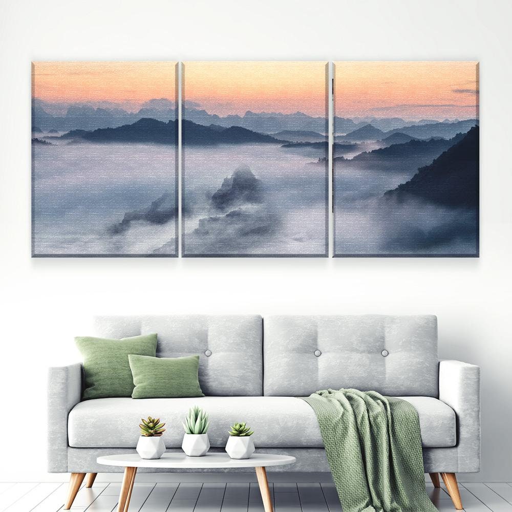 Mountain Fog Canvas Set Wall Art Abstract Lover Gallery | Etsy