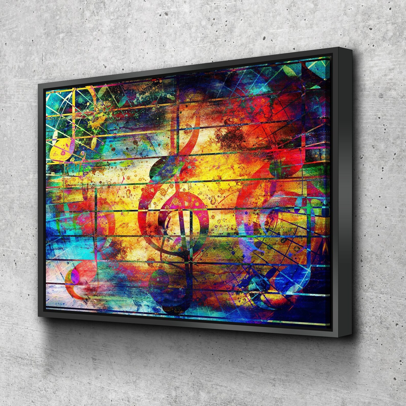 Colorful Musical Notes Canvas Set Poster Home Decor Etsy