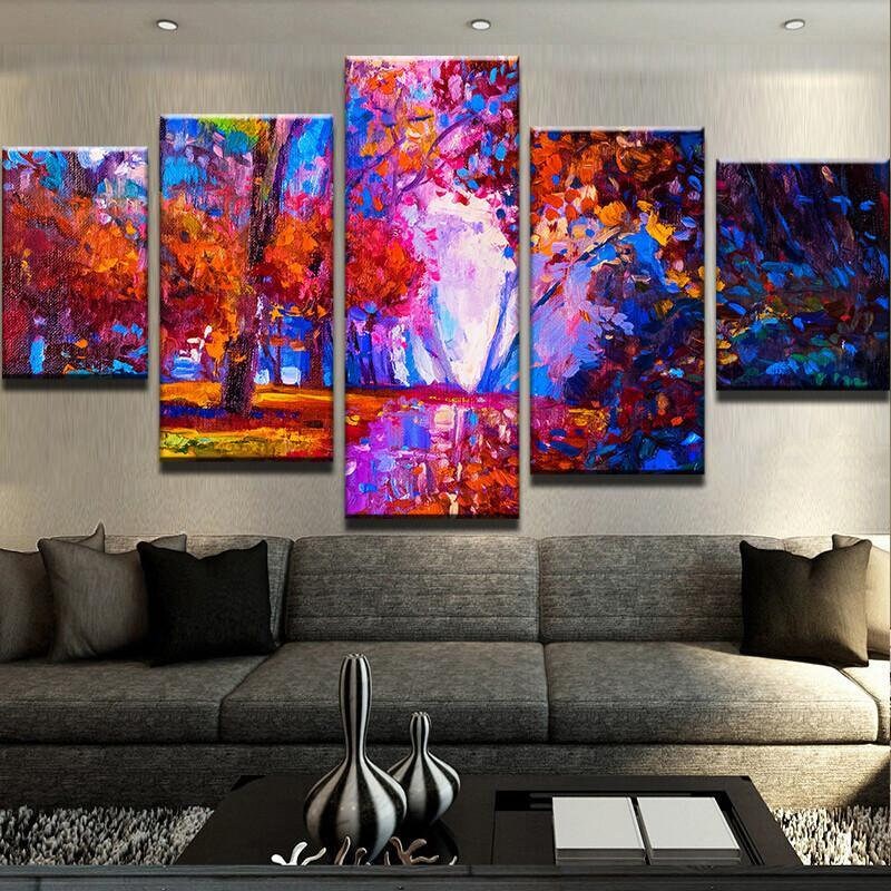 Abstract Oil Painting Canvas Set Wall Art Money Print Etsy