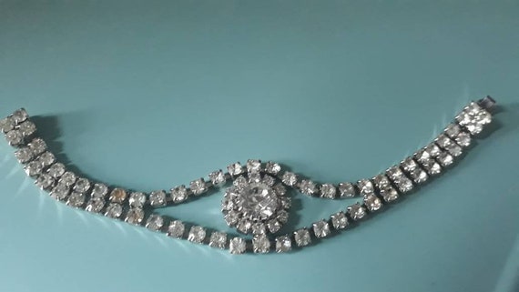 Vintage Rhinestone Bracelet, c.1960s - image 1