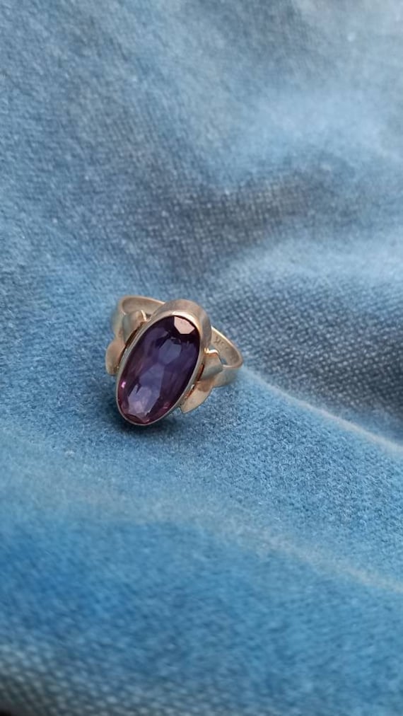 Antique Art Deco 8k Gold and Amethyst Ring - image 1