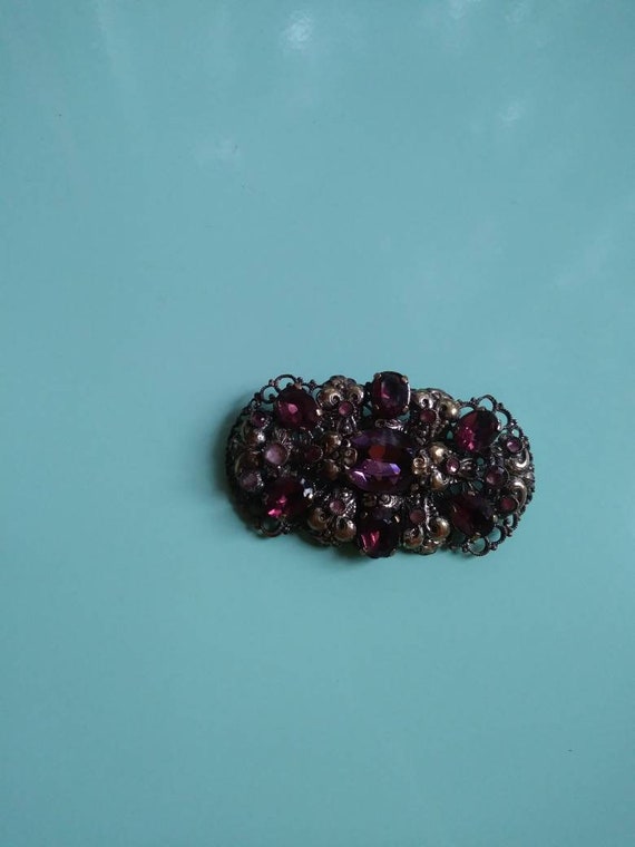 Bohemian Czechoslovakian Gablonz Glass Brooch, c.… - image 6