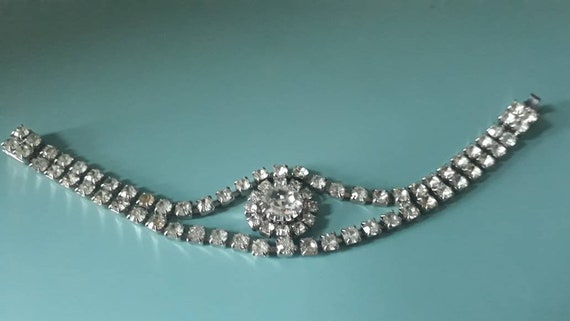 Vintage Rhinestone Bracelet, c.1960s - image 3