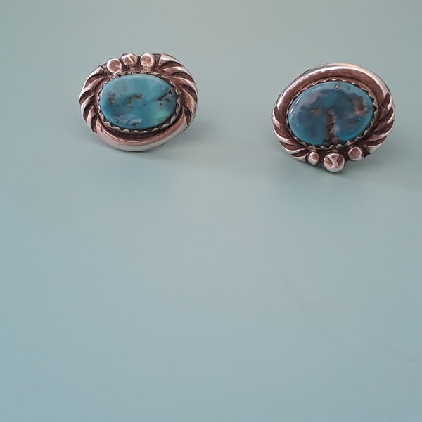 Vintage Sterling Silver and Turquoise Earrings