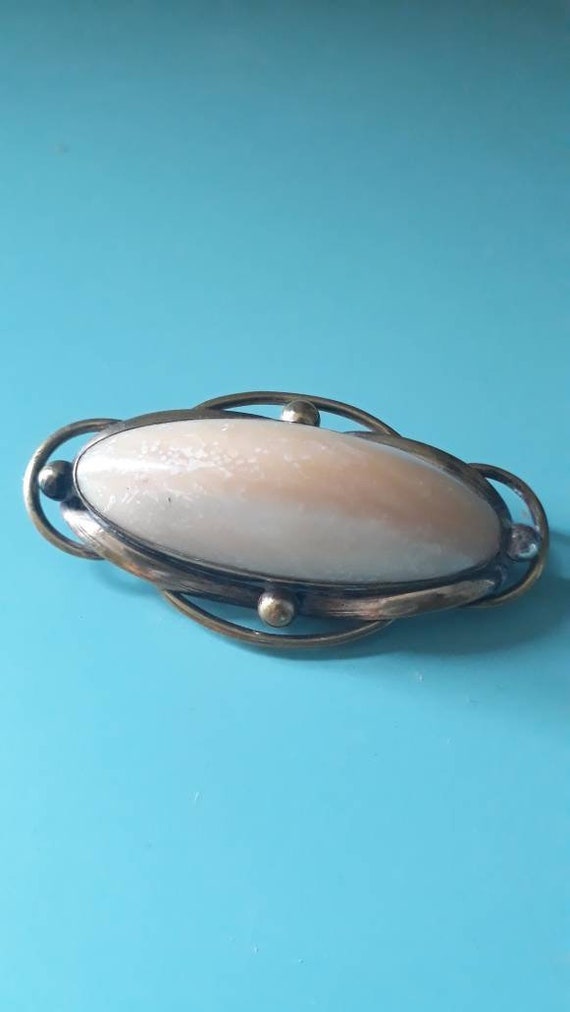 Victorian Rolled Gold and Mother of Pearl Brooch