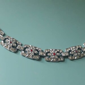 Original Art Deco Chrome and Paste Bracelet