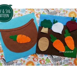 PDF, SVG : 2 Pages Harvest Activity, No Sew Busy Book Page / Quiet Book Page Pattern and Tutorial