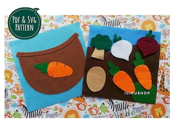 PDF, SVG : 2 Pages Harvest Activity, No Sew Busy Book Page / Quiet Book Page Pattern and Tutorial