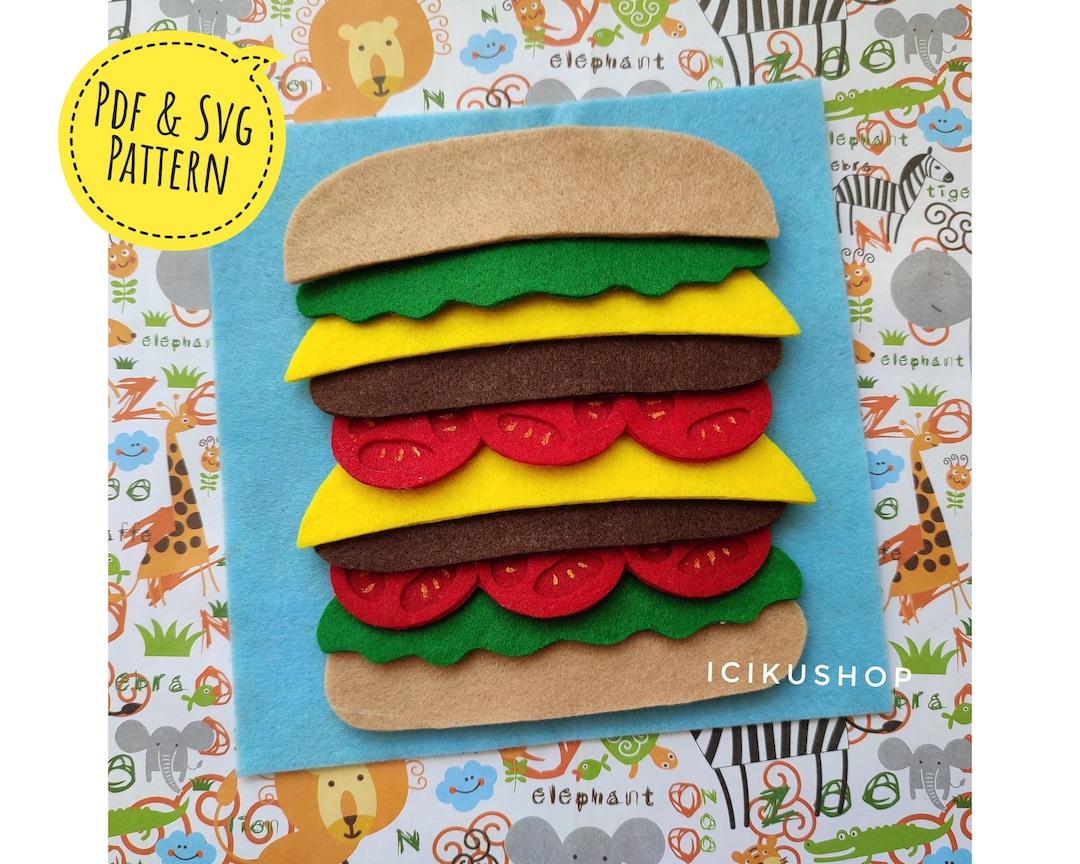 PDF, SVG : Building Burger, No Sew Busy Book Page / Quiet Book Page ...