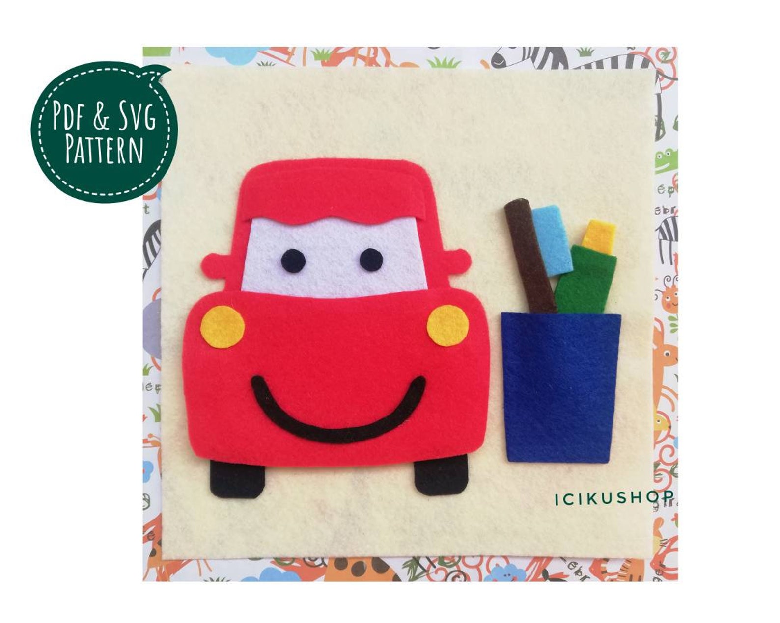 PDF, SVG : Brushing Car Teeth, No Sew Busy Book Page / Quiet Book Page ...
