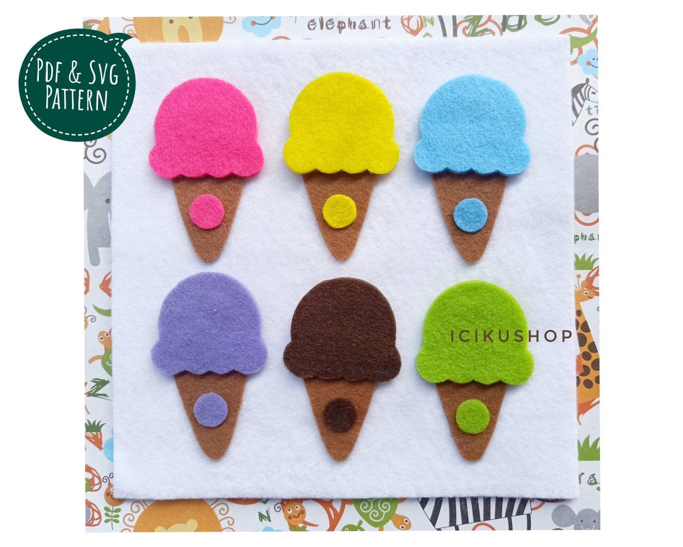 PDF, SVG : Ice Cream Activity, No Sew Busy Book Page / Quiet Book Page ...