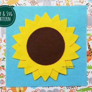 PDF, SVG : Sunflower Cover Only, No Sew Busy Book / Quiet Book Pattern and Tutorial