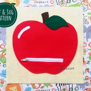 PDF, SVG : Apple Bank, No Sew Busy Book Page / Quiet Book Page Pattern and Tutorial