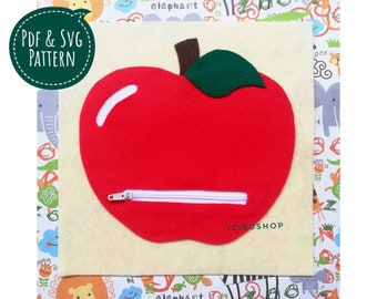 PDF, SVG : Apple Bank, No Sew Busy Book Page / Quiet Book Page Pattern and Tutorial