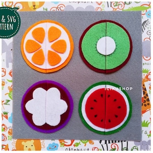 PDF, SVG : Fruit Puzzle, No Sew Busy Book Page / Quiet Book Page Pattern and Tutorial
