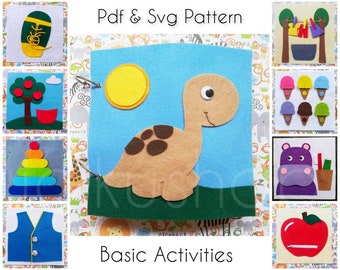 PDF, SVG : Basic Activities, Busy Book / Quiet Book Pattern and Tutorial