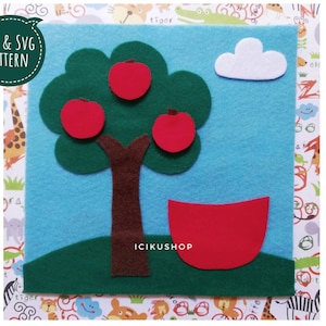 PDF, SVG : Apple Tree, No Sew Busy Book Page / Quiet Book Page Pattern and Tutorial