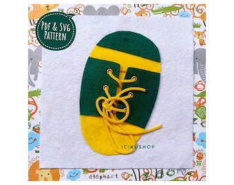 PDF, SVG : Lace The Shoe, No Sew Busy Book Page / Quiet Book Page Pattern and Tutorial
