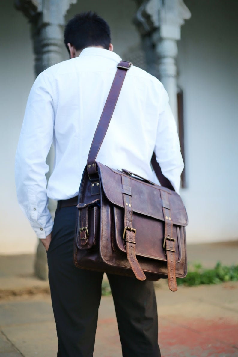 Handmade Laptop Messenger Bag for Men and Women Briefcase Laptop Bag Cross Body Shoulder Bag Backpack Bag Laptop Portfolio Messenger Bag