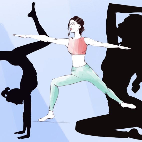 Yoga pose drawings Silhouette Vector, Clipart Images, Pictures