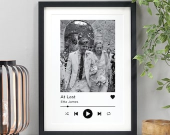 Custom Song Photo Print | Personalised Music Gift | First Dance, Wedding, Anniversary, Birthday Present VA066