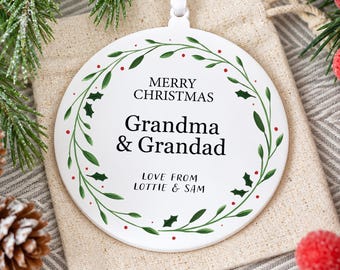 Personalised Christmas Ornament for Grandparents | Custom Christmas Tree Decoration