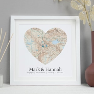 Heart shaped map gift | Personalised with your own special location VA232