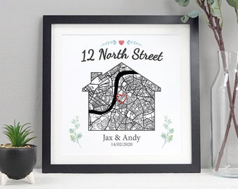 Personalised new home map gift | VA004
