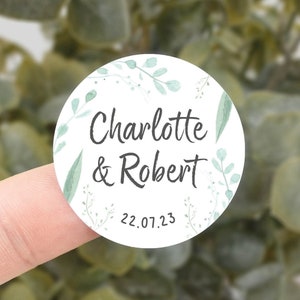 Wedding sticker | Personalised with your names and wedding date VA210