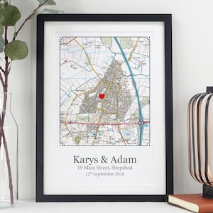 Gepersonaliseerde locatiekaart afdrukken | Nieuw huis, huwelijksverjaardagscadeau | Aangepaste postcodemuurkunst | Bijzonder plaatscadeau | Airbnb-inrichting VA102