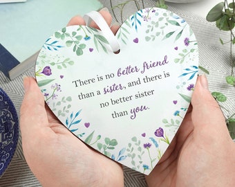 Sister gift | Wooden heart sister gift ideas | Gift for sister | Birthday present for sister LC048