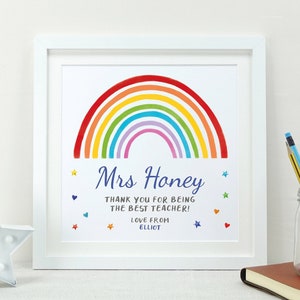 Regalo personalizzato di ringraziamento per l'insegnante / Stampa arcobaleno / Regalo per l'insegnante dell'asilo nido / Regalo di fine trimestre / Apprezzamento personalizzato per l'insegnante VA229