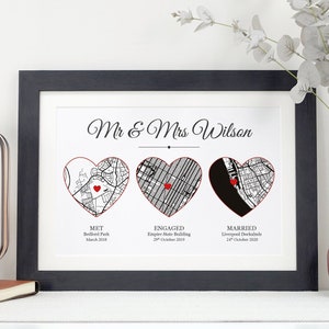 Rencontre, fiancés, mariés, carte imprimée | Cadeau personnalisé carte pour couple | Cadeau d'anniversaire de mariage, de Saint-Valentin ou de fiançailles VA208