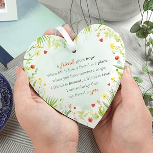 Regalo per amico / Cuore di legno fatto a mano / Regalo Bestie / Idee regalo amicizia / Regalo amico BFF / Regalo di ringraziamento amico LC044