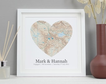 Heart shaped map gift | Personalised with your own special location VA232