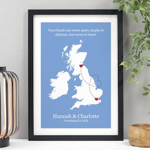 Stampa mappa amicizia personalizzata / regalo di partenza personalizzato per amici o familiari / arte murale ricordo di partenza / VA025