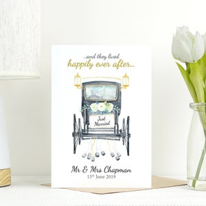 Wedding Card | Just Married | Personalised Wedding Card | Congratulations Card | Bride and Groom Card | Wedding Day | Watercolour VA001