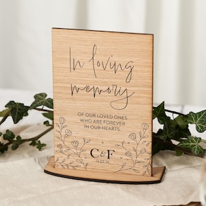 In Loving Memory Wedding Sign | Personalised Wooden Memorial Plaque | Memorial Table Decor | Wedding Remembrance Sign VA221