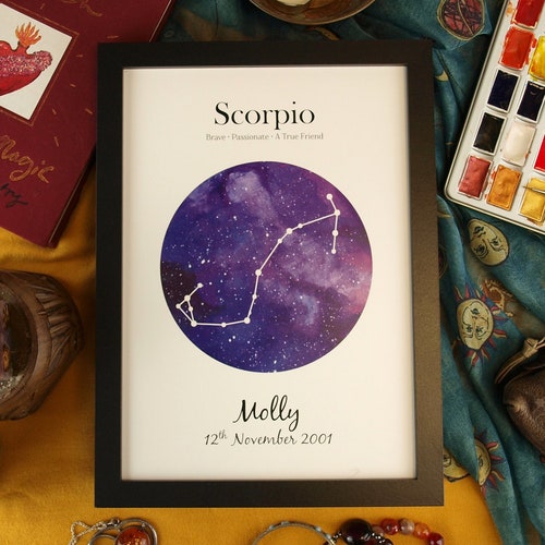 Personalised Star Sign Constellations Gift print Personalised Star Sign Constellations Gift print