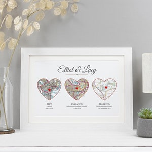 Met verloofd getrouwd kaart afdrukken | Huwelijksverjaardagscadeau | Gepersonaliseerde print voor stellen | Papieren jubileum | Uniek huwelijkscadeau VA069