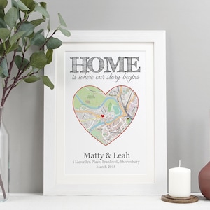 Stampa mappa personalizzata della nuova casa / regalo di inaugurazione della casa / ricordo della prima casa / regalo personalizzato per il trasloco / arte per la casa per sempre VA093