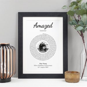 Personalised Song Lyrics Print | First Dance Song with Photo | Wedding Anniversary Gift | Custom Music Keepsake VA068