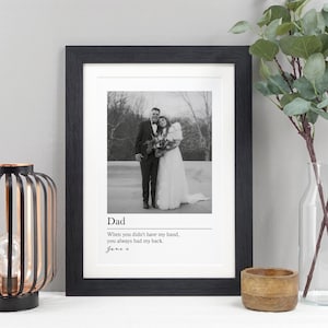 Personalised Photo Gift for Dad | Father’s Day Custom Print | Black & White Photo Keepsake | Dad Birthday Gift VA065